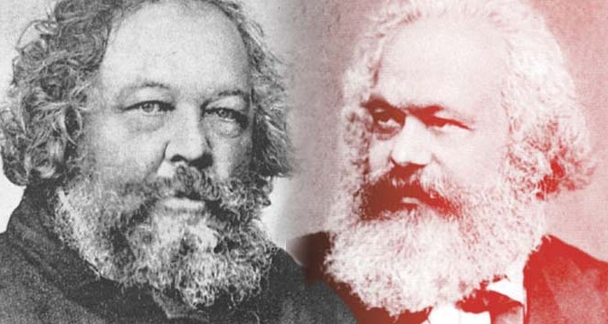 Karl-Marx-Mijail-Bakunin-Marxismo-Anarquismo-Acracia